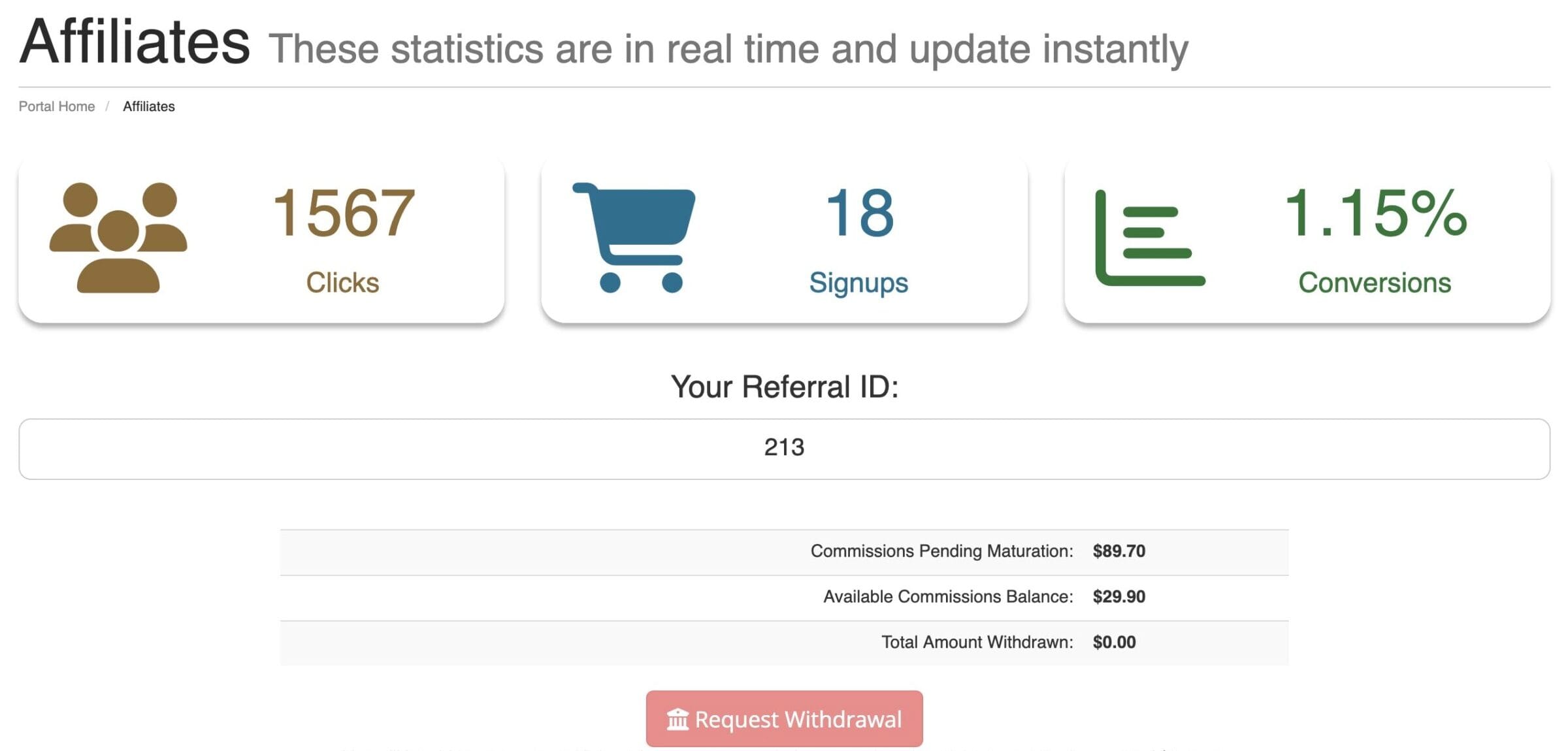 Enterrahost Affiliates Dashboard
