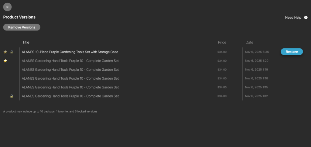 Example of how to use the versing tool